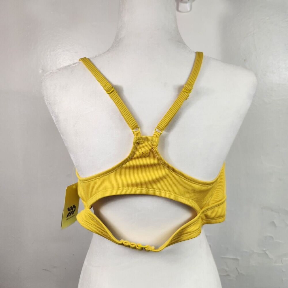 NWT All In Motion Yellow Ribbed Swim Bikini Top Racerback Size XL - Picture 7 of 7